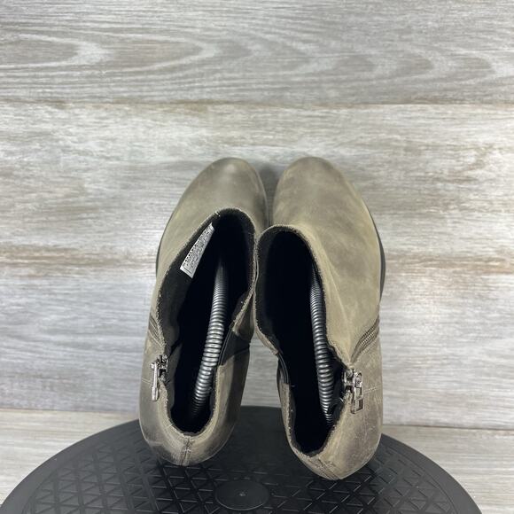 Sorel Women's Joan of Arctic Wedge II Zip Up Gray Leather Boots Size 9 - Picture 6 of 9